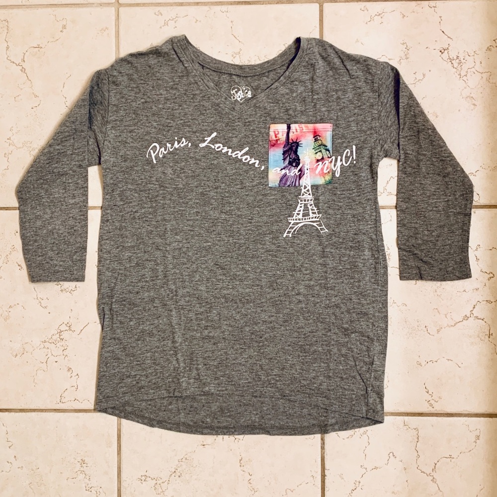 JUSTICE Long-Sleeve Graphic Tee (Size 10)